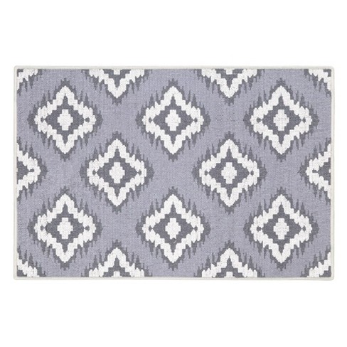 SUSSEXHOME Floral Gray 44 in. x 24 in. and 31.5 in. x 20 in. Non