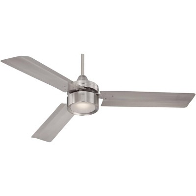 52" Casa Vieja Modern Indoor Ceiling Fan with Light LED Remote Control Brushed Nickel for Bedroom Living Room Kitchen Family Dining