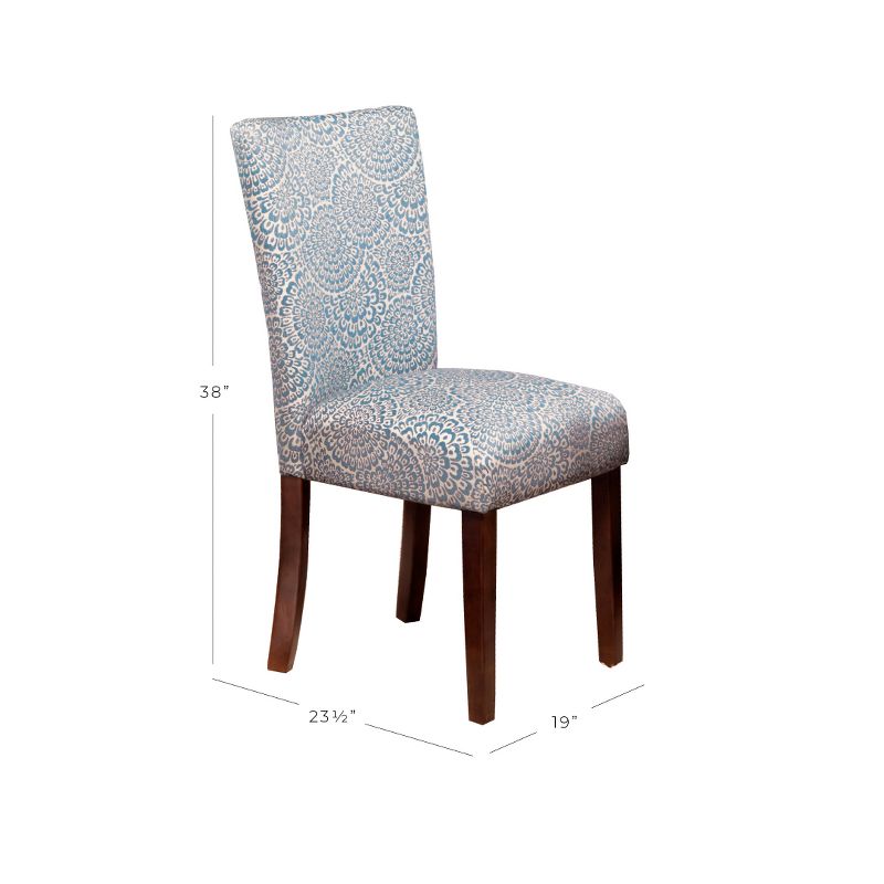 Set of 2 Parson Dining Chair Wood/Periwinkle - Floral - HomePop, 3 of 7