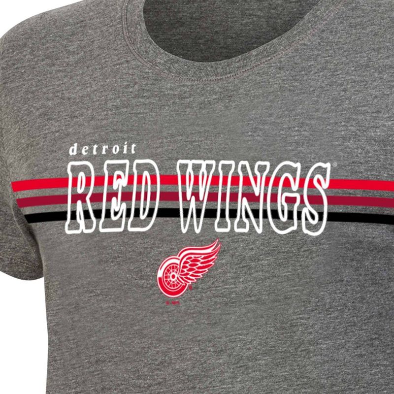 NHL Detroit Red Wings Women&#39;s Gray Short Sleeve Fashion T-Shirt, 3 of 4