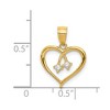 Black Bow Jewelry 14k Yellow Gold & Cubic Zirconia Cut Out Heart Pendant, 13mm - 4 of 4
