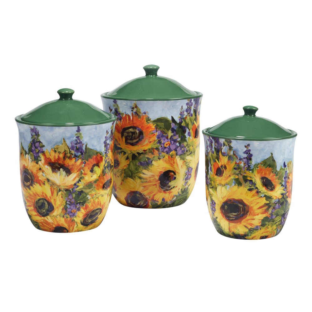 Photos - Food Container Certified International 3pc Sunflower Bouquet Canister Set  