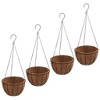 vidaXL Hanging Planters 4 pcs with Coco Liners Black Ã˜ 11.8"x20.5" Steel - 2 of 4