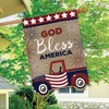 Patriotic Truck Burlap House Flag God Bless America 28" x 40" Briarwood Lane - 4 of 4