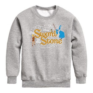 Boys' - Disney - Sword In The Stone Character Group Graphic Long Sleeve Fleece Sweatshirt - 1 of 4