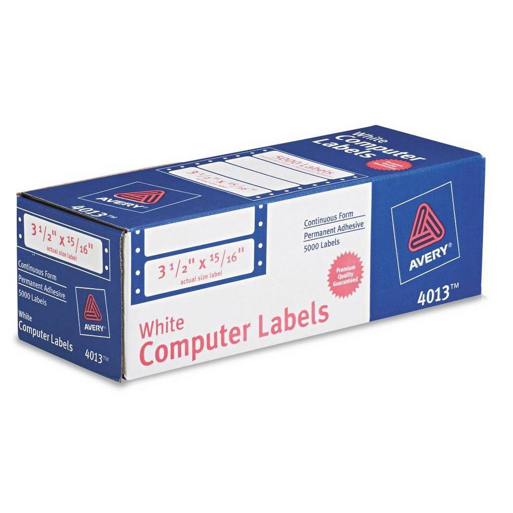 UPC 072782040130 product image for Avery Dot Matrix Printer Address Labels, 1 Across, 15/16 x 3-1/2, White, 5000/Bo | upcitemdb.com