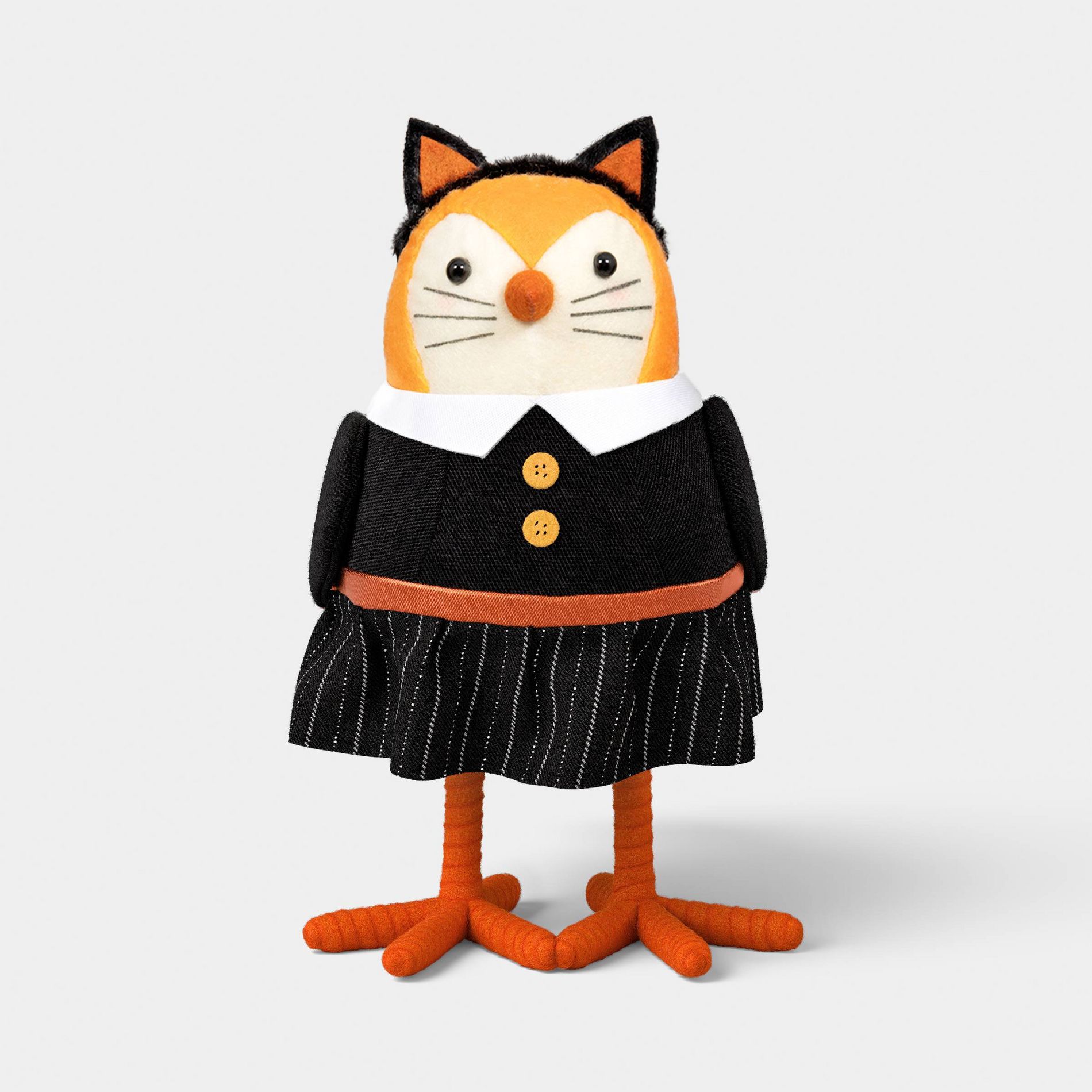 Featherly Friends™ 'Cathy' Cat Ears Fabric Bird Figurine - Hyde and EEK! Boutique™