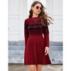 Womens Sweater Dress Long Sleeve Crewneck High Waist A-Line Cute Knitted Mini Sweater Dress - 2 of 4