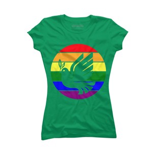 Design By CreativeHT Humans Dove Olive Branch Rainbow Pride By CreativeHT T-Shirt - 1 of 2