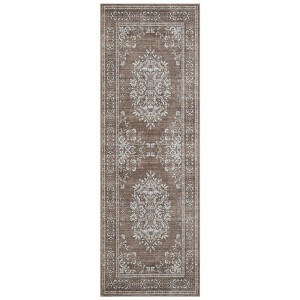 Coolmee Bohemian Vintage Runner Rug for Hallway,Machine Washable Carpet Runners Kitchen Floor Mat for Entryway Bedroom LaundryBlue - 1 of 4