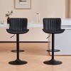 YOUNIKE Leather Upholstered Barstools Set of 2 Modern Adjustable Swivel Counter Height Bar Stools with Backrest 19.09"Wx20.87"Dx(32.68"-42.13")H - image 4 of 4