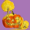 Girl's Design By Humans Halloween Pumpkin with Candle and Evil Smile By wubbadub T-Shirt - 2 of 2