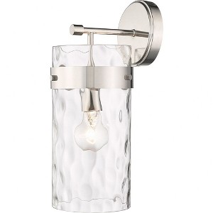 Fontaine 1-Bulb Glass Vanity Light - Dimmable, Damp Rated, 6.5" Wide, Brushed Nickel - 1 of 4