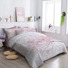 Hachikiko Floral Comforter Set 8-Piece, Twin Size Pink Sakura Cherry Blossom Bedding - Includes Sheets & Pillowcases (Spring Collection) - 2 of 4