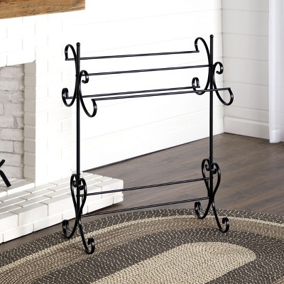 Lakeside Vintage Wrought Iron Quilt Rack - Blanket Display and Organization