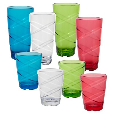 CreativeWare 8pc Acrylic Circus Tumbler Set