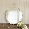 Round White Cottage Floral Wall Mirror Glass & Metal by Foreside Home & Garden - 2 of 4