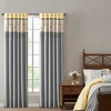 Elegant Floral Embroidered Window Panel, All Season Textured Light Filtering Curtain fits Various Room Decor, Yellow, 50x84" - 3 of 4