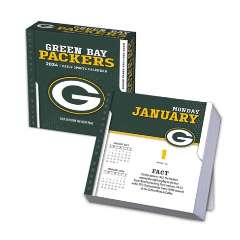 Nfl Green Bay Packers 5.375' X 5.375' X 1.5' 2024 Box Calendar