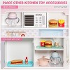 Costzon 2-in-1 Kids Kitchen Playset & Dollhouse, Wooden Pretend Chef Set with Cookware, 3.25FT Doll House with Furniture, Gift for Toddlers 3+ (Girls) - 4 of 4