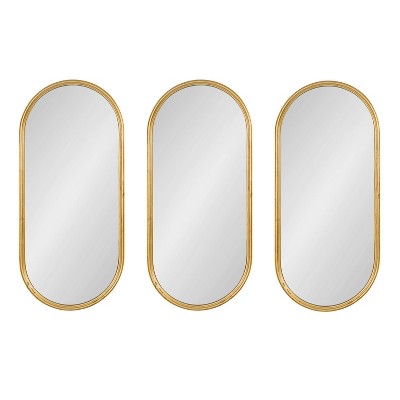 Set of 3 Gold Capsule Framed Wall Mirrors