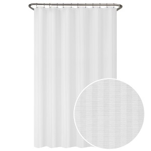 Ultimate Striped Shower Liner White - Zenna Home: Maytex, Polyester, Mildew Resistant, Grommet Top - 1 of 4