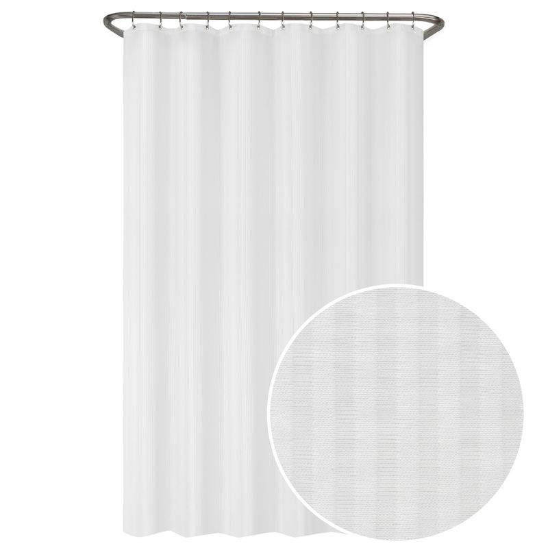 Ultimate Striped Shower Liner White - Zenna Home, 1 of 6