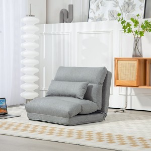NicBex Convertible Sleeper Chair,Modern Folding Sofa Bed with 6 Position Adjustable Backrest,Modern Couches with Pillows  for Living Room,Gray - 1 of 4