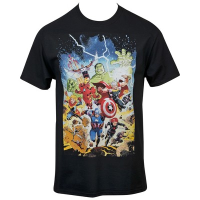 Adult Marvel The Avengers Group Attack T-Shirt