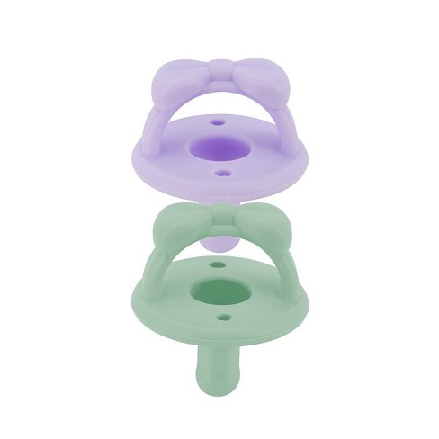 Itzy Ritzy Sweetie Spoons - Silicone Baby Fork & Spoon Set Amethyst & Purple Diamond