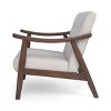 APRILSOUL Mid-Century Modern Accent Chair, Tufted Armchair with Dark Gray Upholstery and Brown Frame - 2 of 4