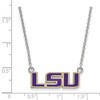 Black Bow Jewelry Sterling Silver Louisiana State Fighting Tigers NCAA Necklace 18 Inch - 2 of 4