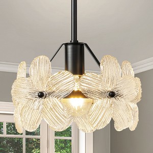 KAISITE Glass Petal Pendant Light Fixture - 1 of 4