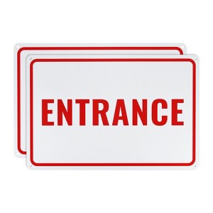 Unique Bargains Aluminum Reflective Rust Free Waterproof Entrance Sign 2 Pcs - 1 of 4