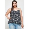 Slickblue Plus Size Floral Cami with Bar Back Cutout, Navy, V-Neck, Hi-Lo Hem, Size 1XL - 4 of 4