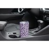 Elanze Designs 20 oz Stainless Steel On the Go Insulated Travel Tumbler With Push Top Lid, Royal Purple Cheetah Leopard Print White - 3 of 4