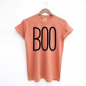 Simply Sage Market Women's Boo Word Short Sleeve Garment Dyed Tee - 1 of 2