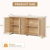 Jojoka Boho TV Stand with Natural Rattan, Fits TVs Up to 70 Inches, Sturdy Storage Console with Shelves & Cabinets - 2 of 4