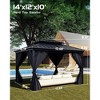 Gazebo for All Weather, with Double Metal Roof, Net, and Curtain, Permanent Building for Patio - 3 of 4
