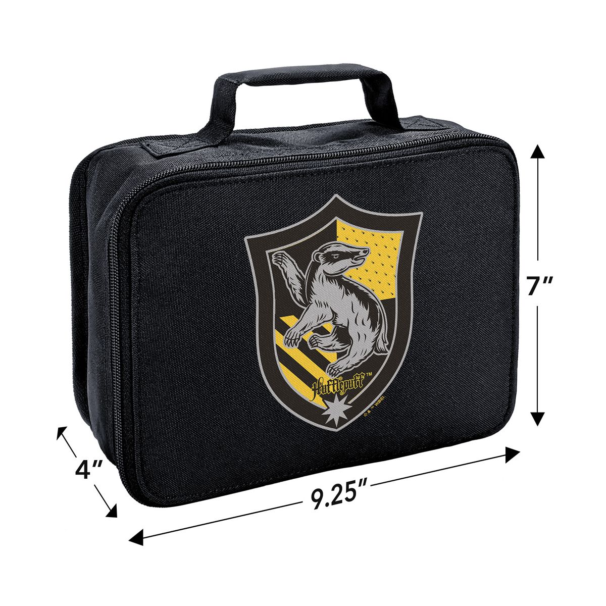 Harry Potter Hufflepuff Plaid Crest Insulated Soft Sided Lunch Box - thumbnail 2