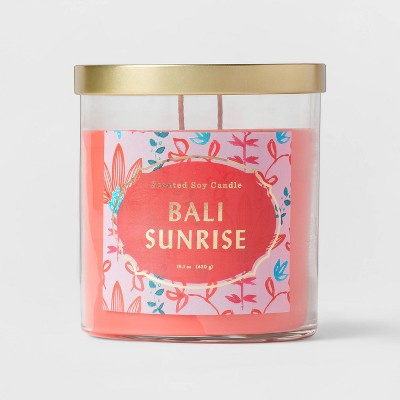 2-Wick Clear Glass Bali Sunrise Lidded Jar Candle 15.1oz - Opalhouse™