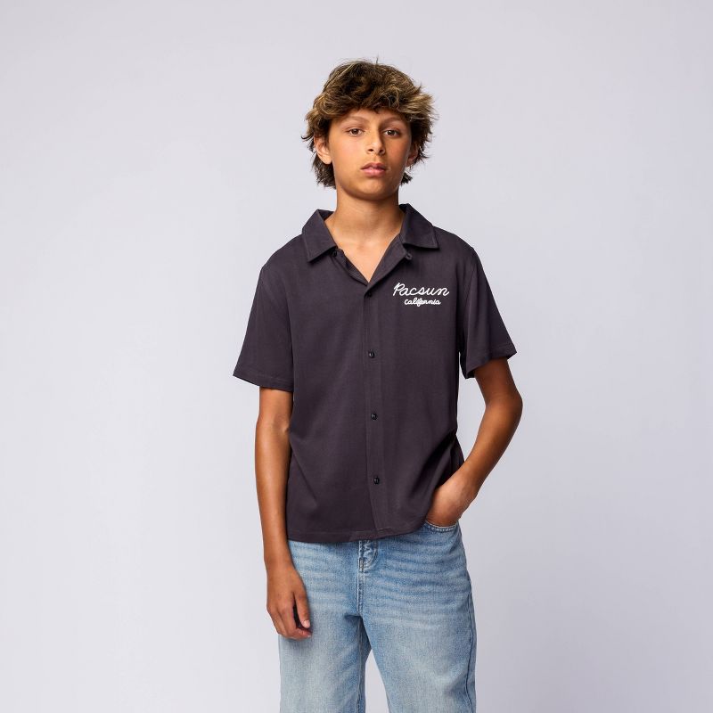 Pacsun Kids Boys' Button-Up Shirt - Black S