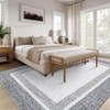 Washable Rug Modern Bordered Non Slip Rug Foldable Stain Resistant Rugs Geometric Low Pile Neutral Indoor Carpet for Bedroom Home Office Kids Room - 4 of 4