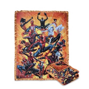 Bazillion Dreams Marvel Spider-Man Spider-Verse Fleece Softest Comfy Throw Blanket for Adults & Kids| Measures 60 x 45 Inches - 1 of 4
