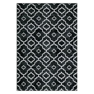 Washable Modern Geometric Rug Non Slip Low Pile Rug Retro Throw Floor Cover Foldable Indoor Carpet for Living Room Bedroom - 1 of 4