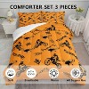 Acoinel 3 Pcs Motorcycle Lightwight Ultra Soft Comforter Set with 2 Pillowcases, TWIN, Orange - 2 of 4
