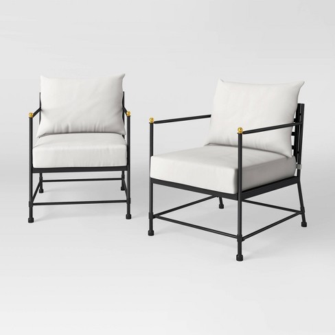 Midway 2pk Metal Patio Club Chairs - Black - Threshold™ designed with Studio McGee - image 1 of 4