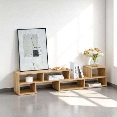 2-Piece Cube L-Shaped TV Stand,Adjustable Modern Media Console with Open Storage Bookcase Shelf for TVs up to 70", Free Combination Media Stand