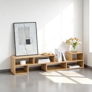 2-Piece Cube L-Shaped TV Stand,Adjustable Modern Media Console with Open Storage Bookcase Shelf for TVs up to 70", Free Combination Media Stand - 1 of 4