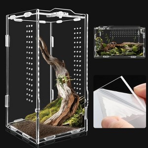 TITQWOP Acrylic Tarantula Enclosure,Micro Habitat Terrarium for Arboreal&Terrestrial Reptiles,Spiders & Invertebrates,for Jumping Spiders, Amphibians - 1 of 4